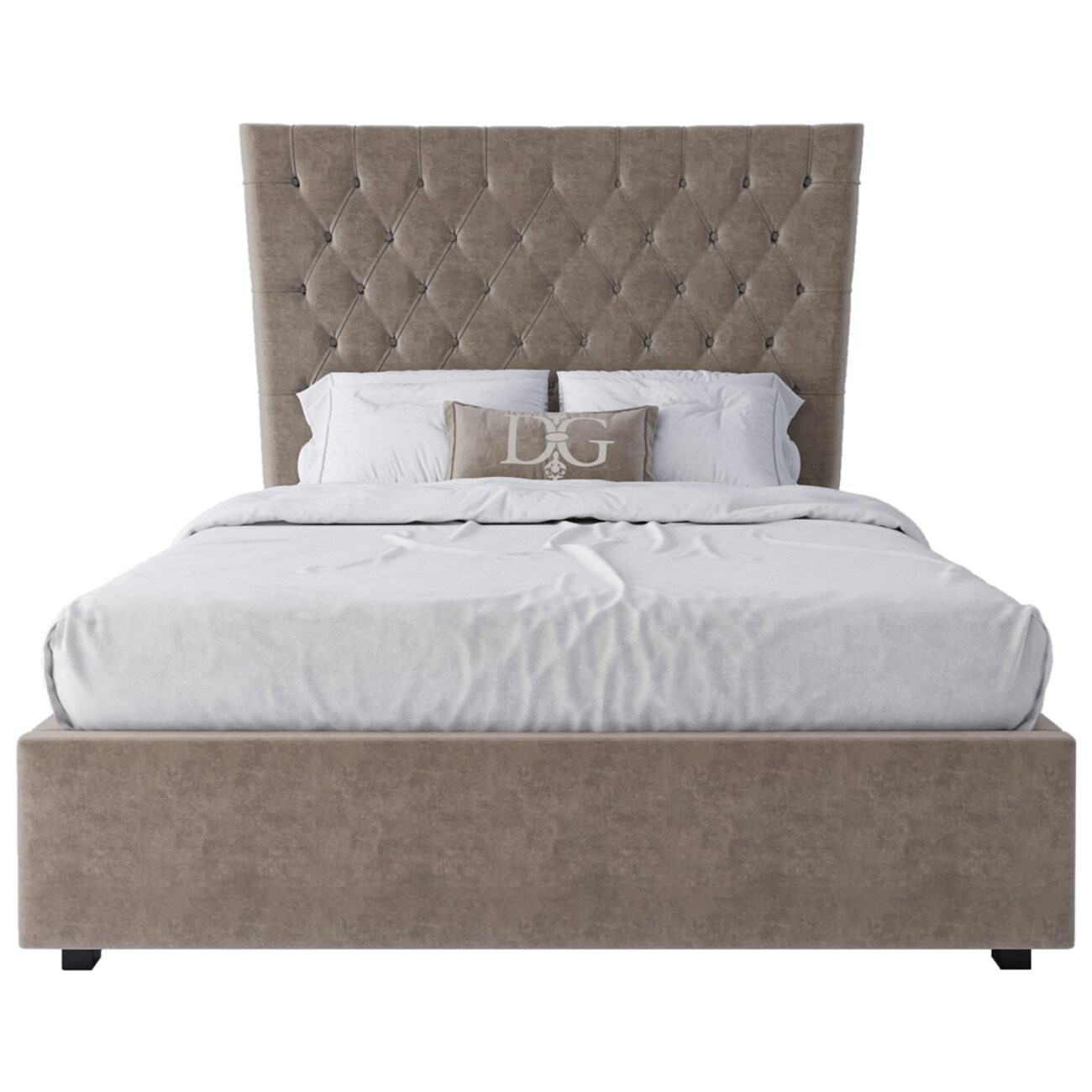 Кровать подростковая с мягкой спинкой 140х200 см бежевая QuickSand ...