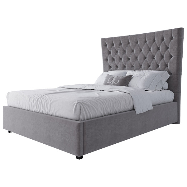 Кровать подростковая с мягким изголовьем 140х200 коричнево-серая QuickSand - изображение 1