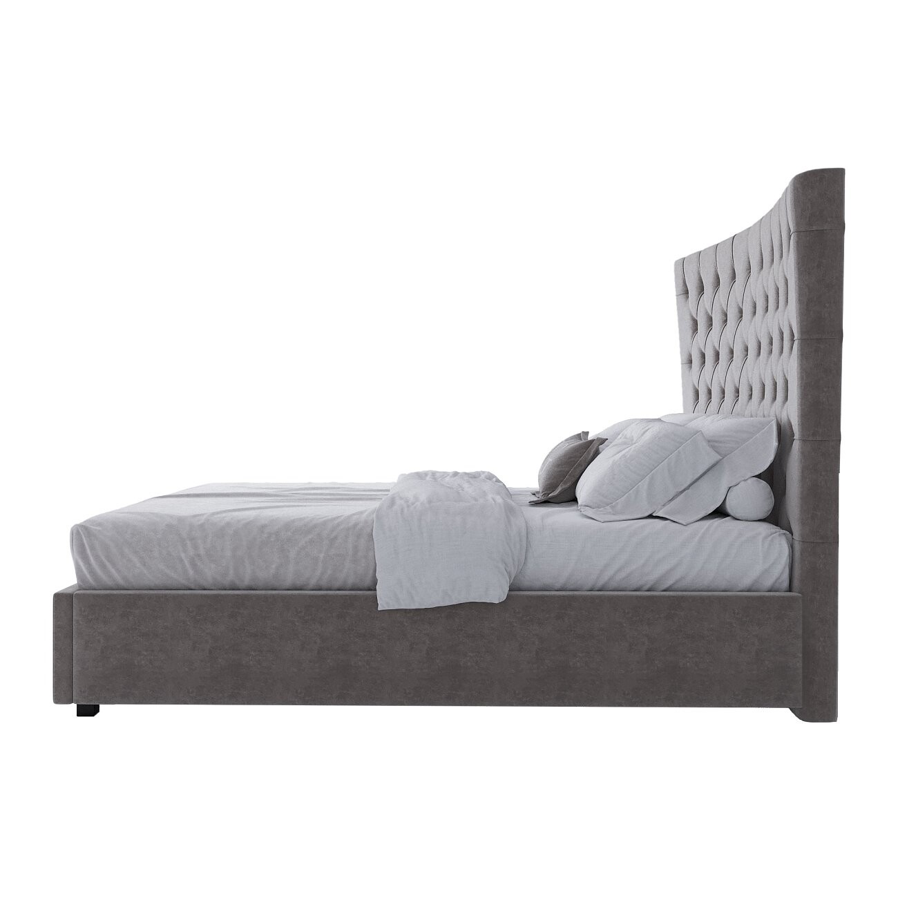 Кровать подростковая с мягким изголовьем 140х200 коричнево-серая QuickSand - изображение 3