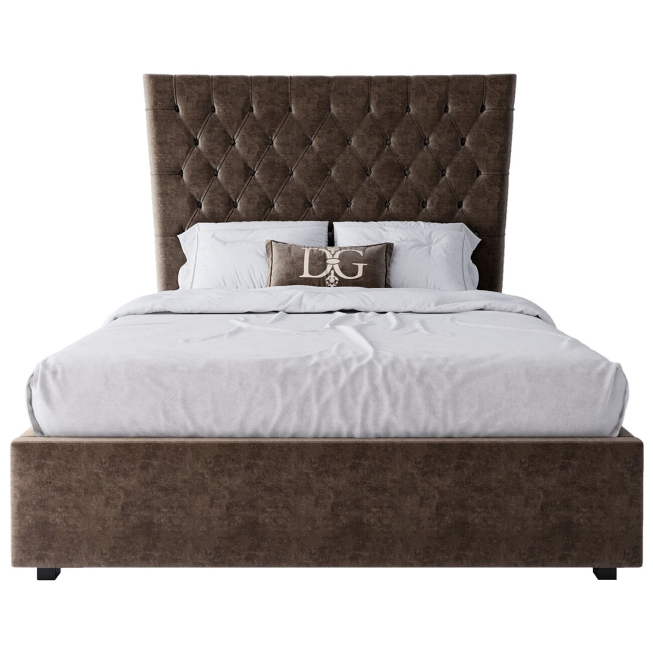 Кровать подростковая с каретной стяжкой 140х200 коричневая QuickSand - изображение 2