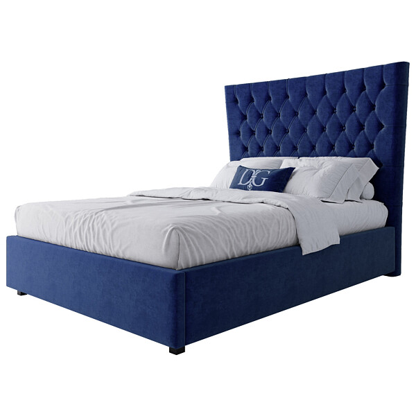 Кровать подростковая с каретной стяжкой 140х200 синяя QuickSand - изображение 1