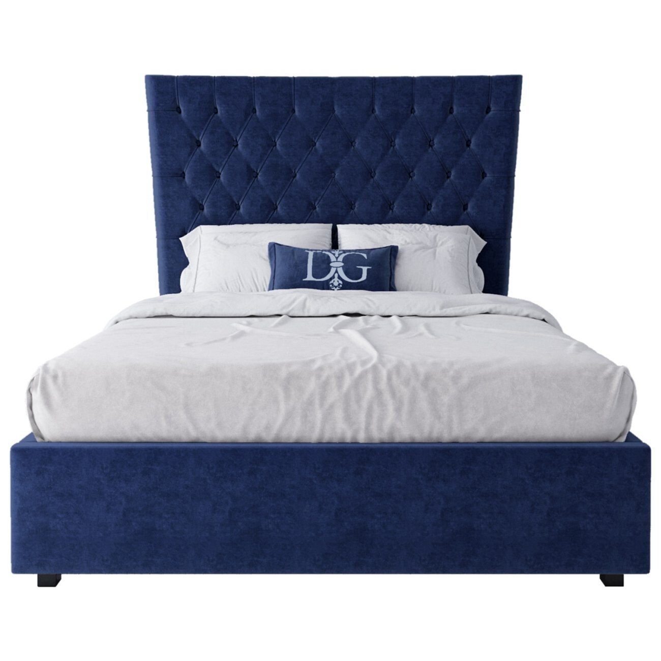 Кровать подростковая с каретной стяжкой 140х200 синяя QuickSand - изображение 2