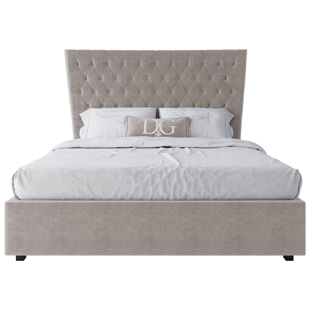 Кровать двуспальная с мягким изголовьем 160х200 светло-бежевая QuickSand - изображение 2