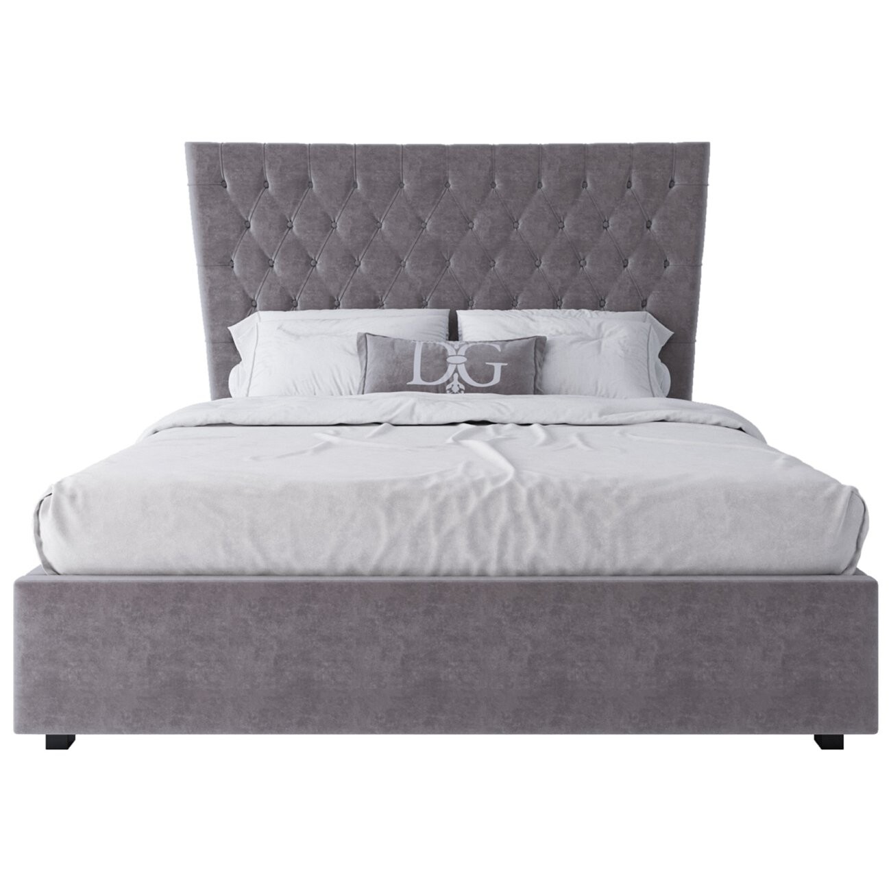 Кровать двуспальная с мягким изголовьем 160х200 коричнево-серая QuickSand - изображение 2