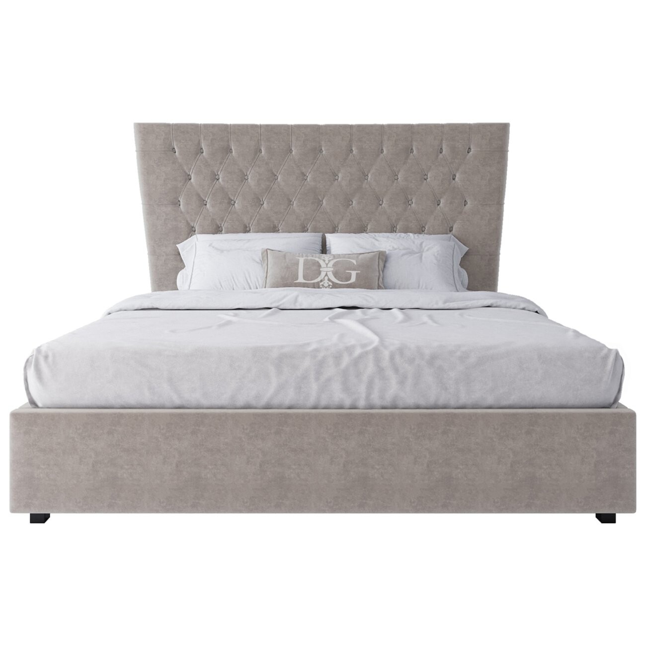 Кровать двуспальная с мягким изголовьем 180х200 светло-бежевая QuickSand - изображение 2