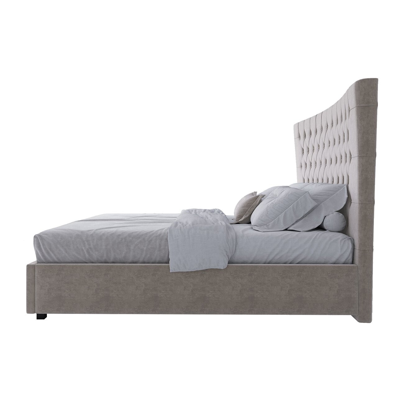 Кровать двуспальная с мягким изголовьем 180х200 светло-бежевая QuickSand - изображение 3