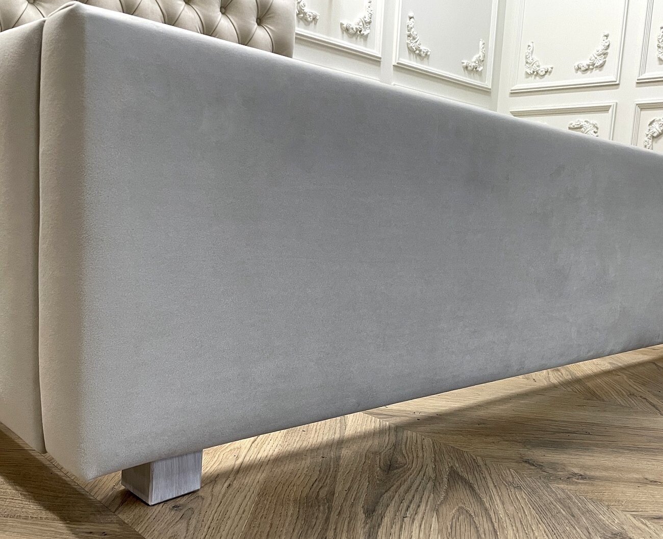 Кровать двуспальная с мягким изголовьем 180х200 светло-бежевая QuickSand - изображение 7