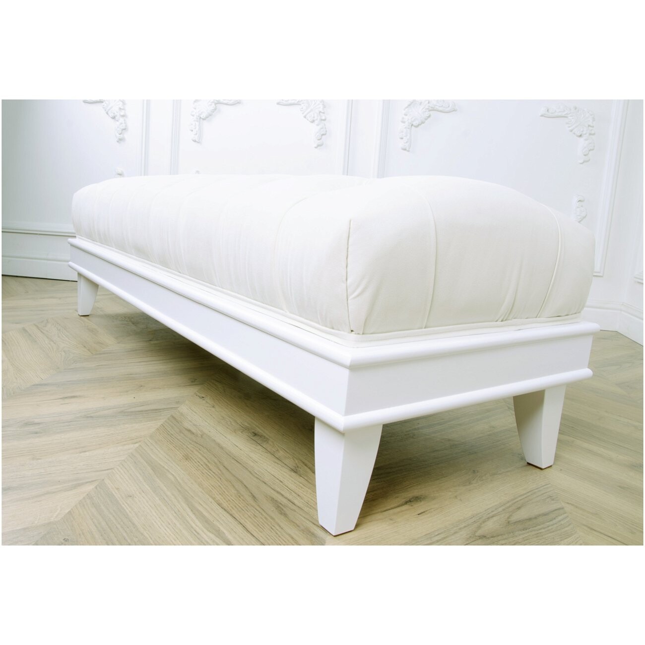 Банкетка на коротких ножках бежевая Castro - изображение 3