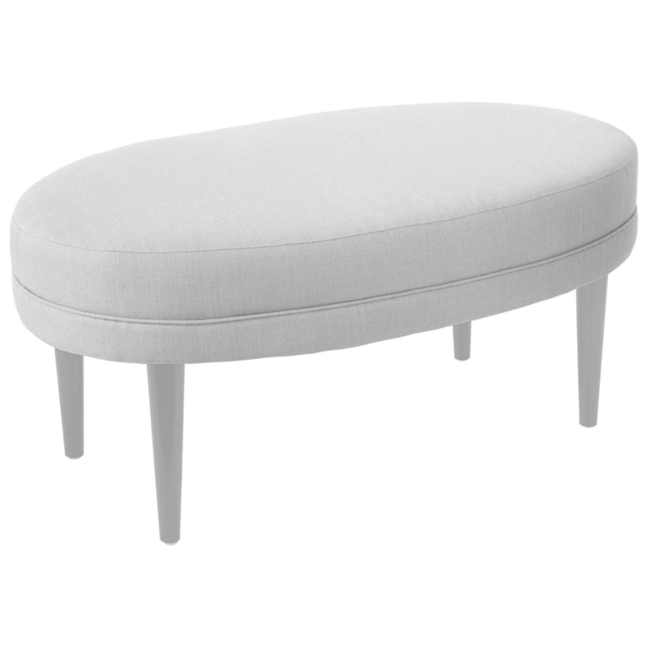 Банкетка на белых ножках молочная Sonorous - изображение 2