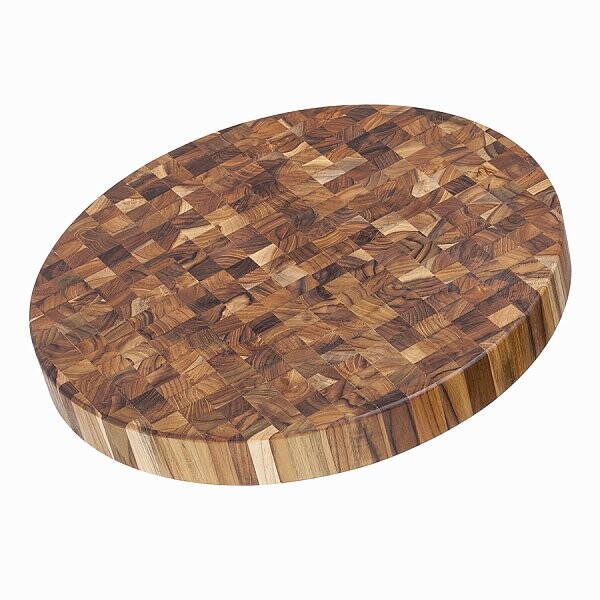 Доска разделочная торцевая круглая 46 см коричневая Butcher Block - изображение 1
