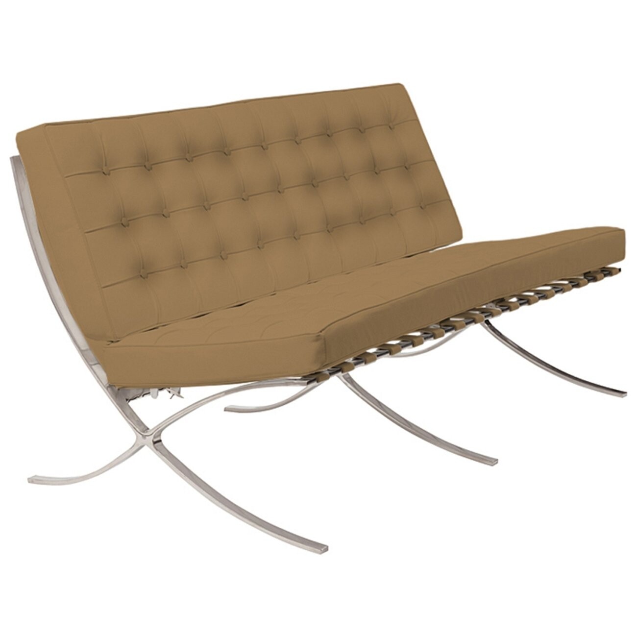 Диван двухместный прямой светло-коричневый со стежкой Barcelona - изображение 2