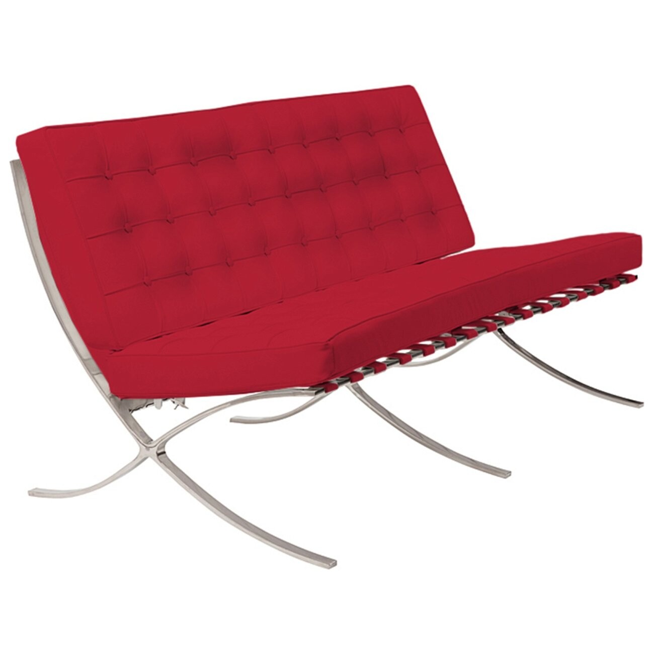 Диван двухместный прямой красный со стежкой Barcelona - изображение 2