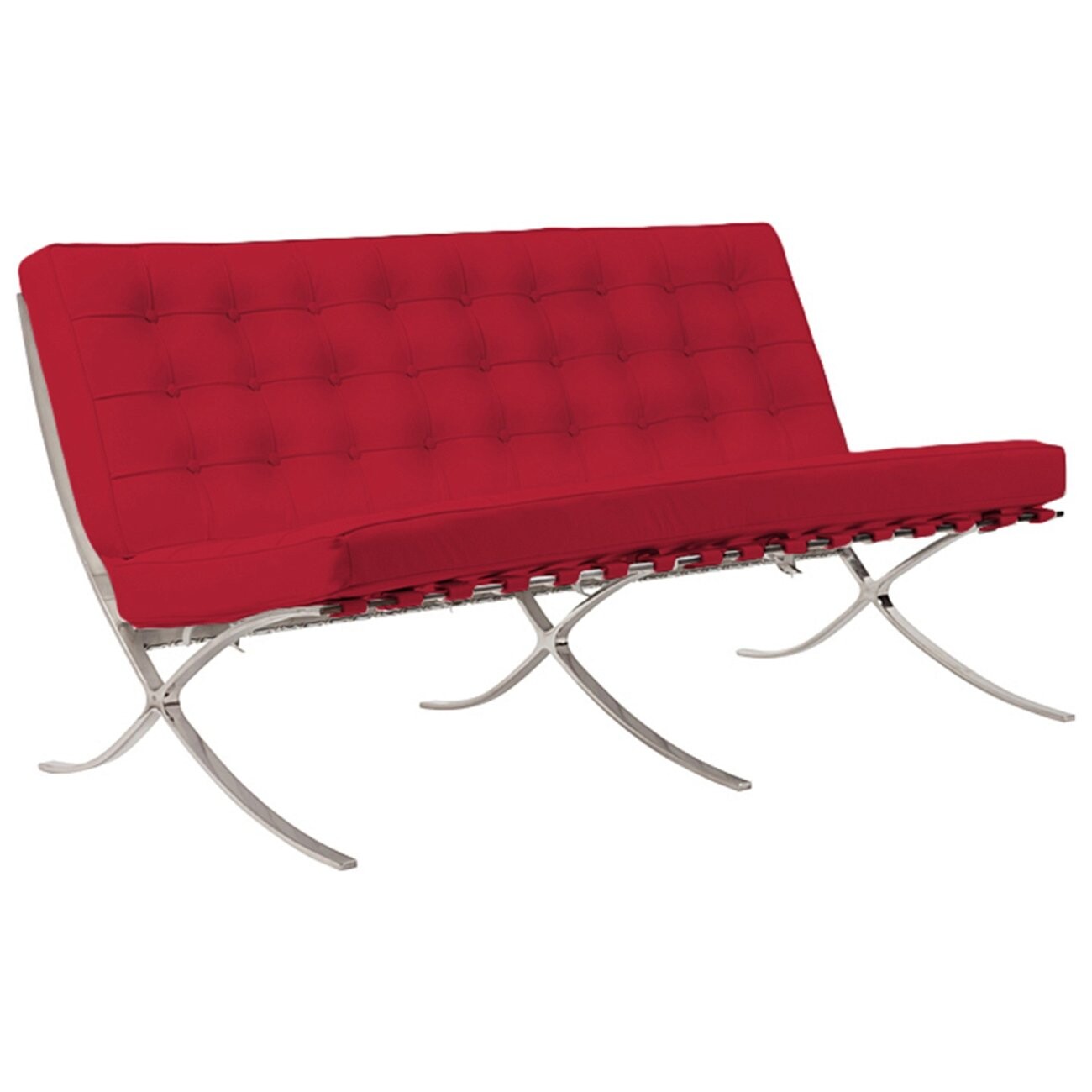 Диван двухместный прямой красный со стежкой Barcelona - изображение 3