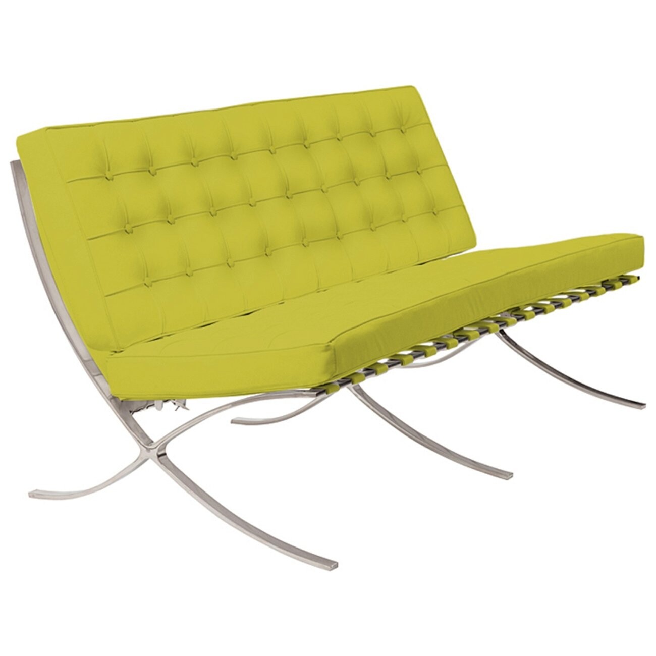 Диван двухместный прямой лимонный со стежкой Barcelona - изображение 2