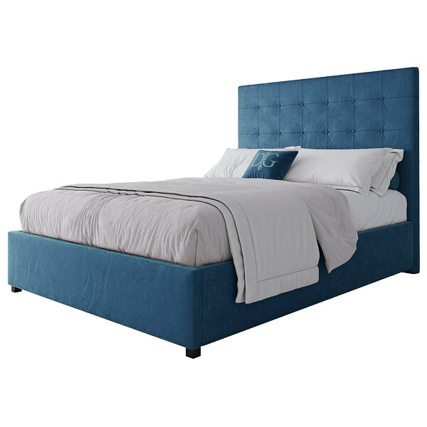 Кровать полутораспальная подростковая с мягким изголовьем 140х200 морская волна Royal Black - изображение 1