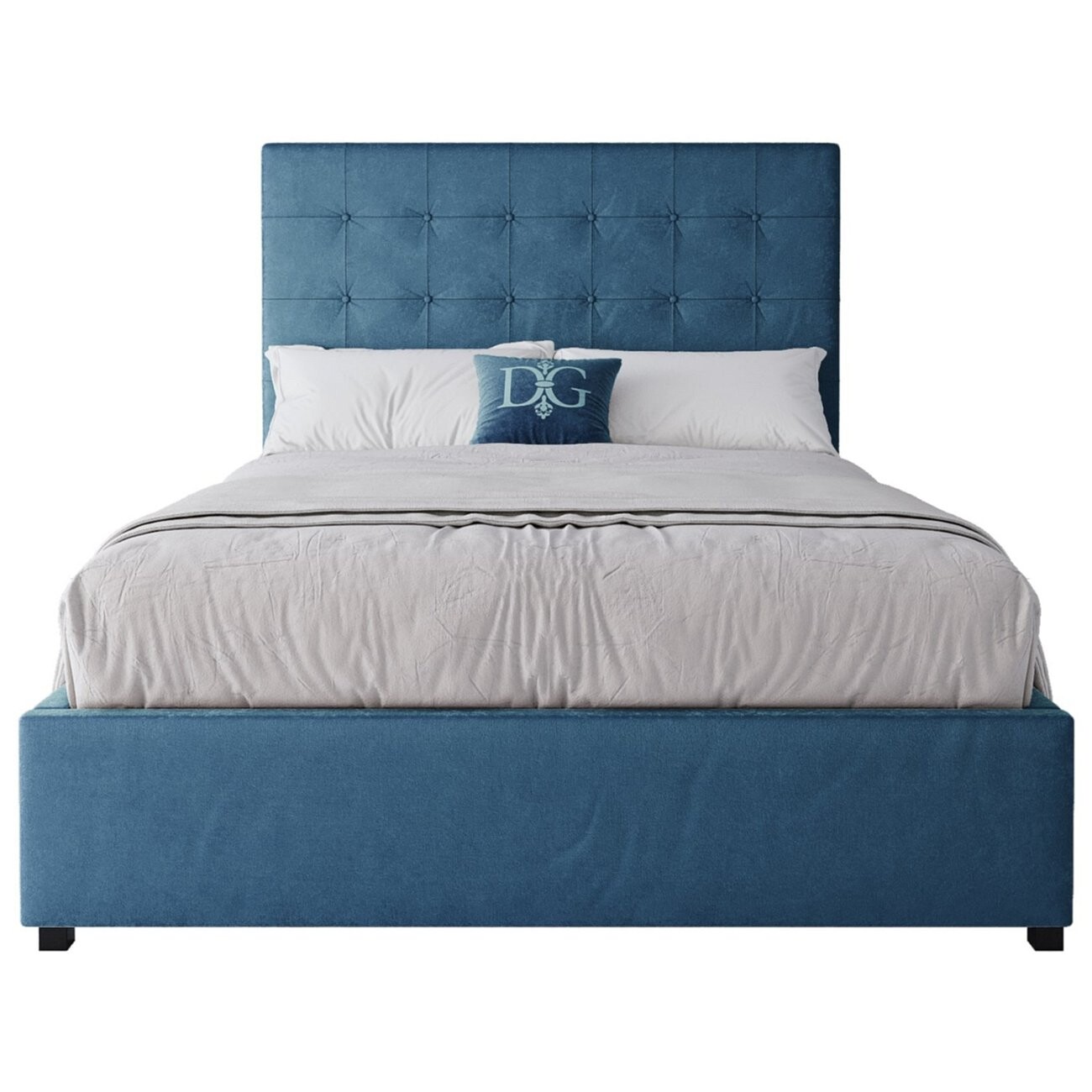 Кровать полутораспальная подростковая с мягким изголовьем 140х200 морская волна Royal Black - изображение 3