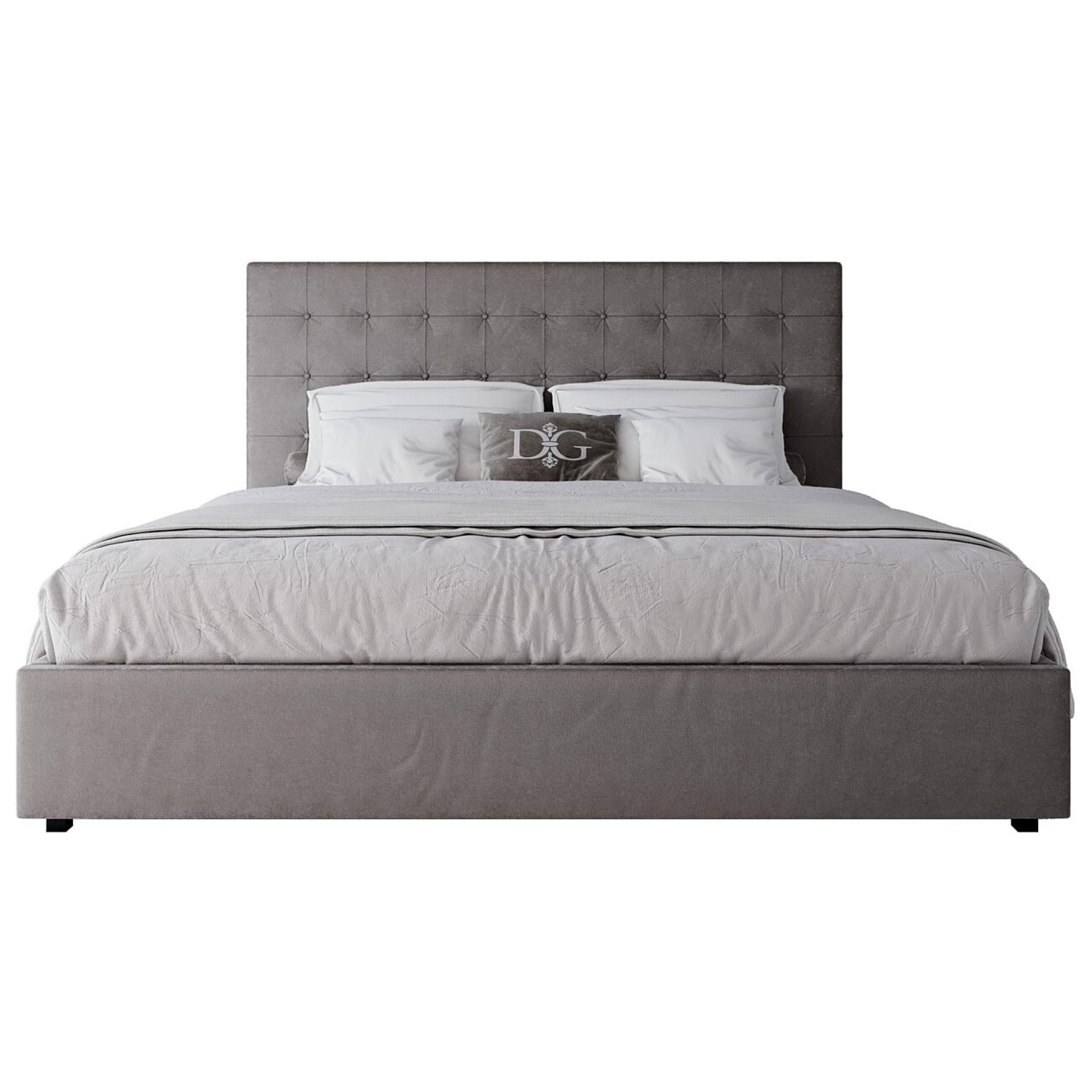 Кровать Royal Black евро с мягким изголовьем 200х200 светло-коричневая - изображение 2