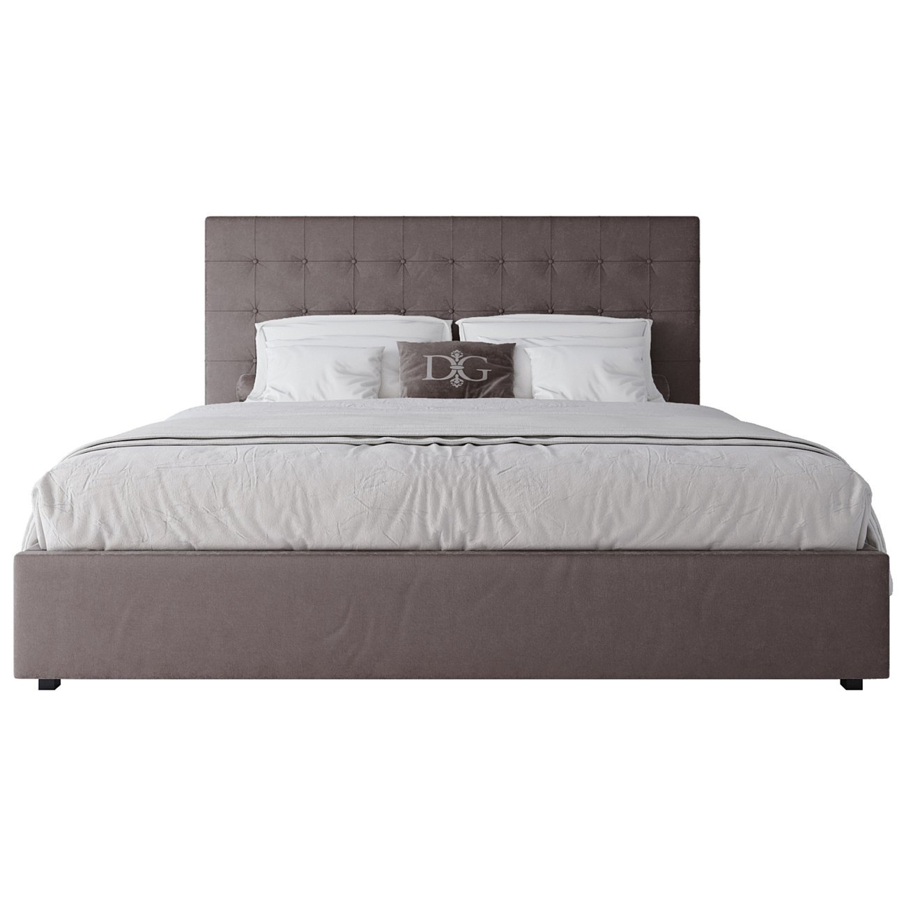 Кровать большая 200х200 Royal Black серо-коричневая - изображение 2