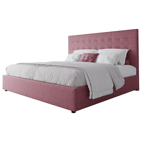 Кровать евро с мягким изголовьем 200х200 пыльная роза Royal Black - изображение 1