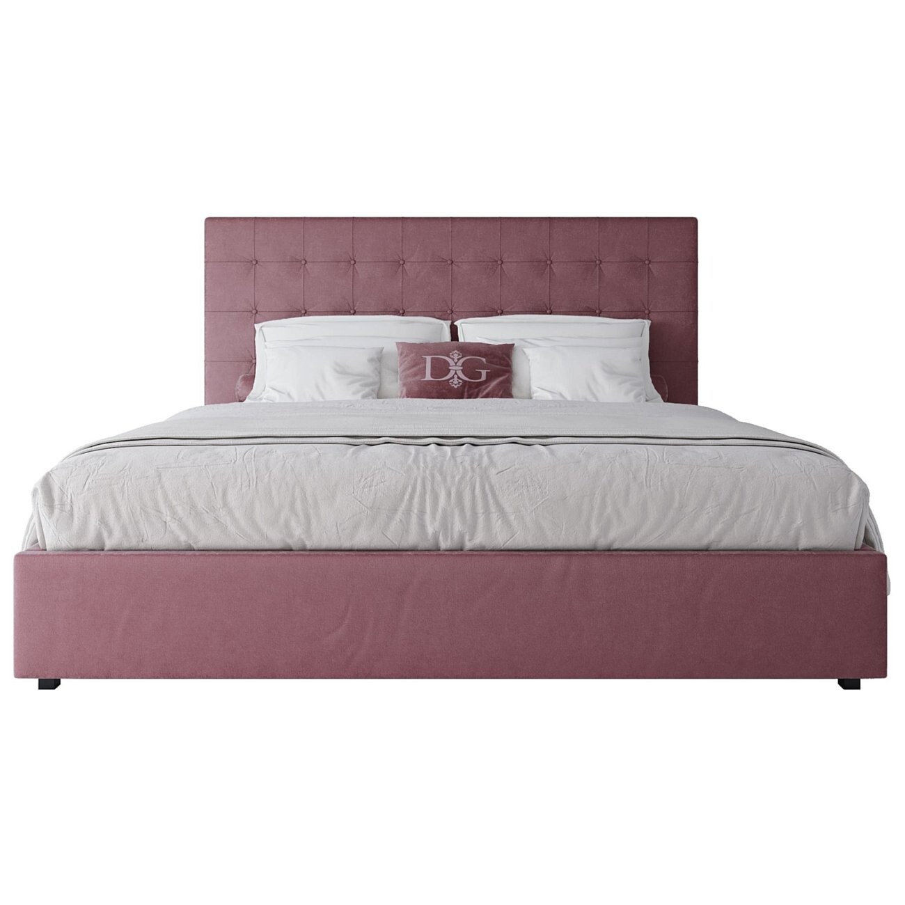 Кровать евро с мягким изголовьем 200х200 пыльная роза Royal Black - изображение 2