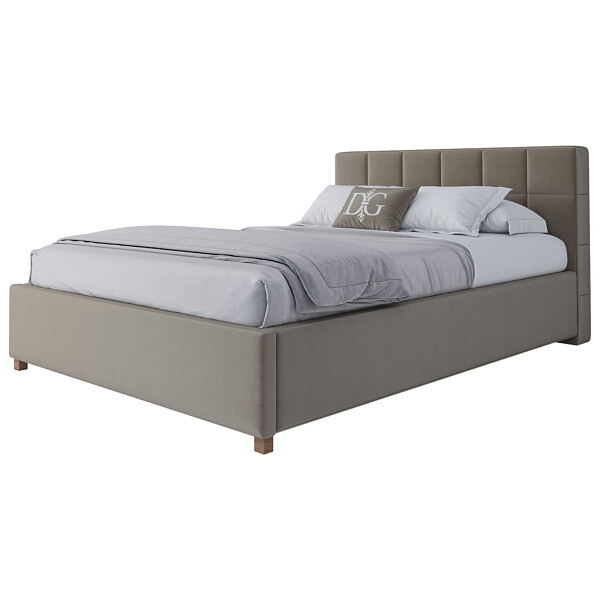 Кровать подростковая с мягкой спинкой 140х200 серая Wales - изображение 1