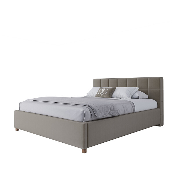 Кровать двуспальная 160х200 серая Wales - изображение 1