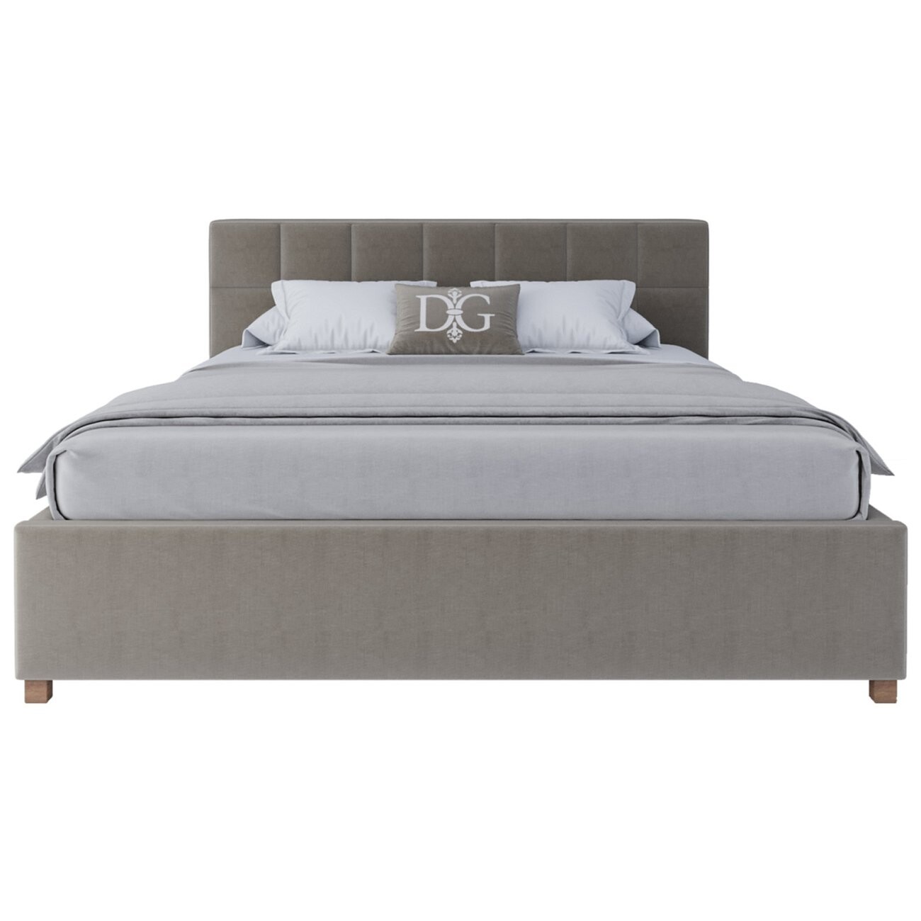 Кровать двуспальная 160х200 серая Wales - изображение 2