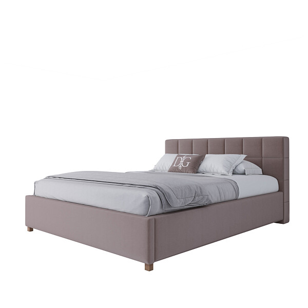 Кровать двуспальная 160х200 серо-коричневая Wales - изображение 1