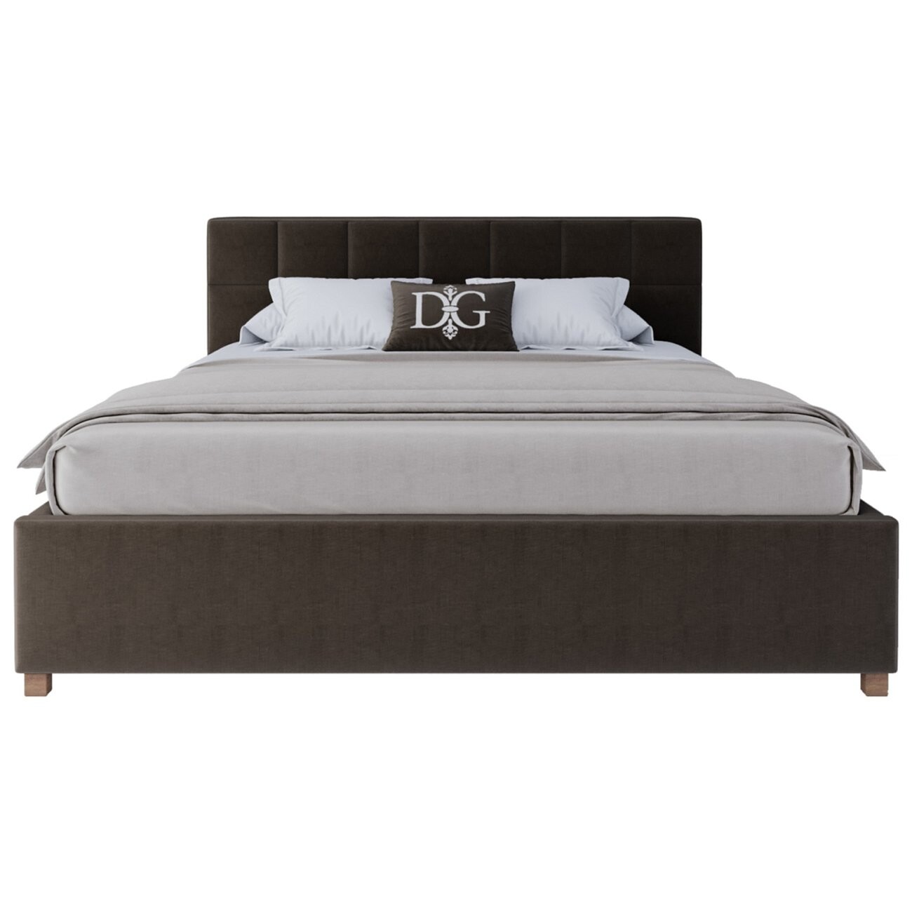 Кровать двуспальная 160х200 коричневая Wales - изображение 2