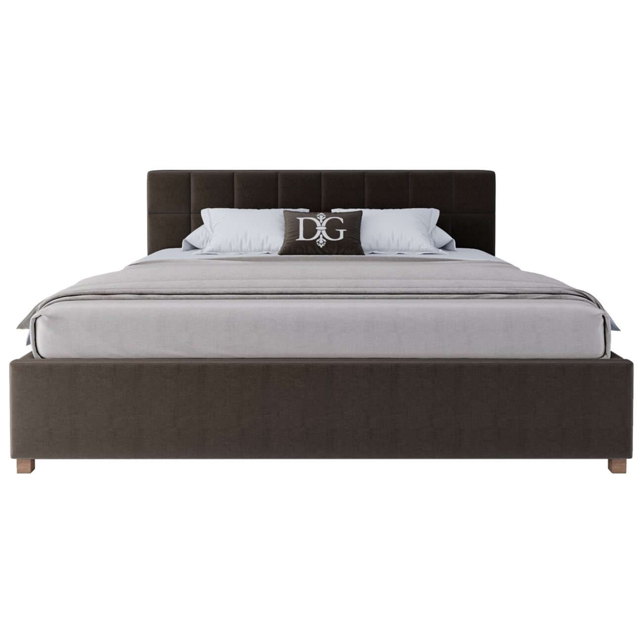 Кровать двуспальная 180х200 коричневая Wales - изображение 2