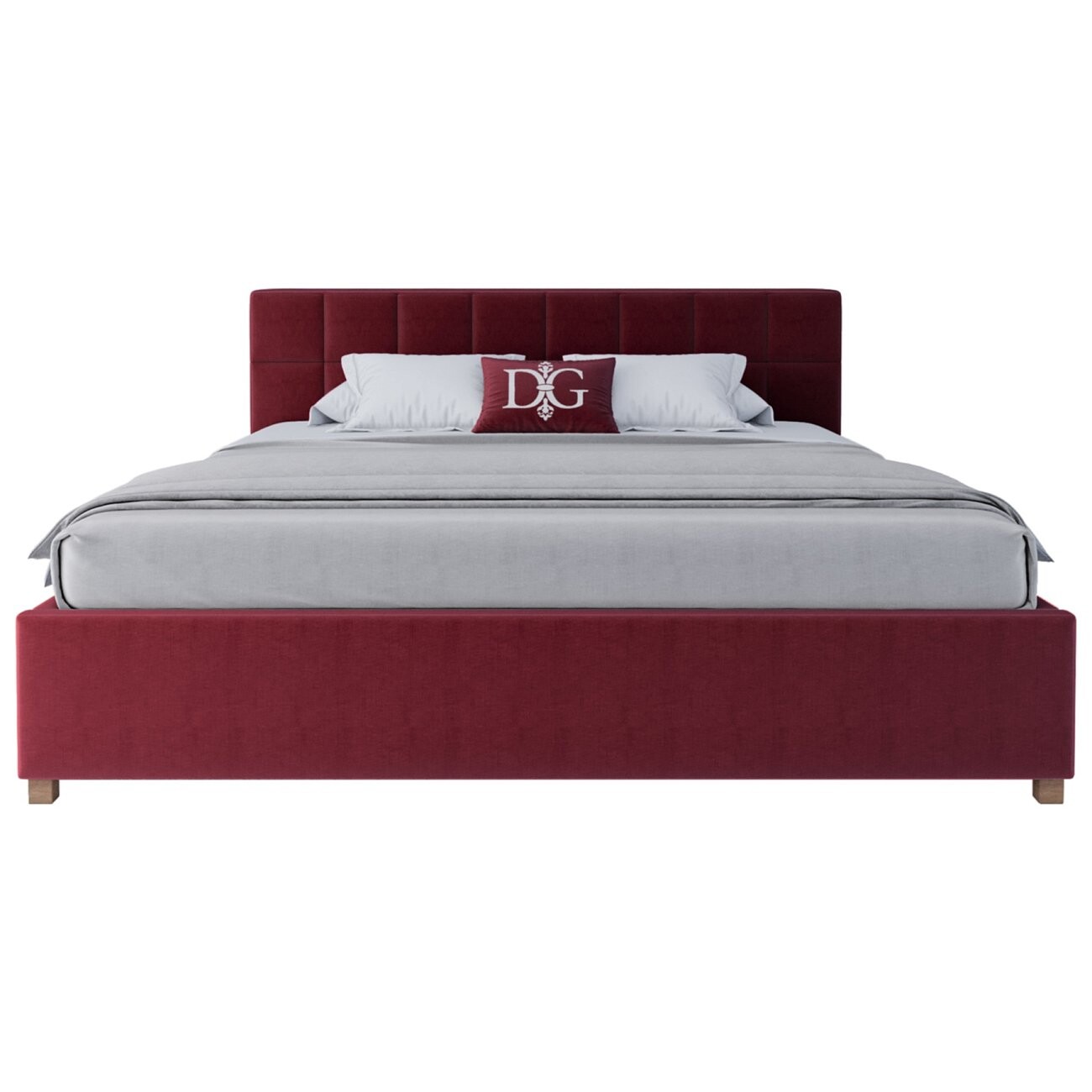 Кровать двуспальная с мягким изголовьем 180х200 красная Wales - изображение 2