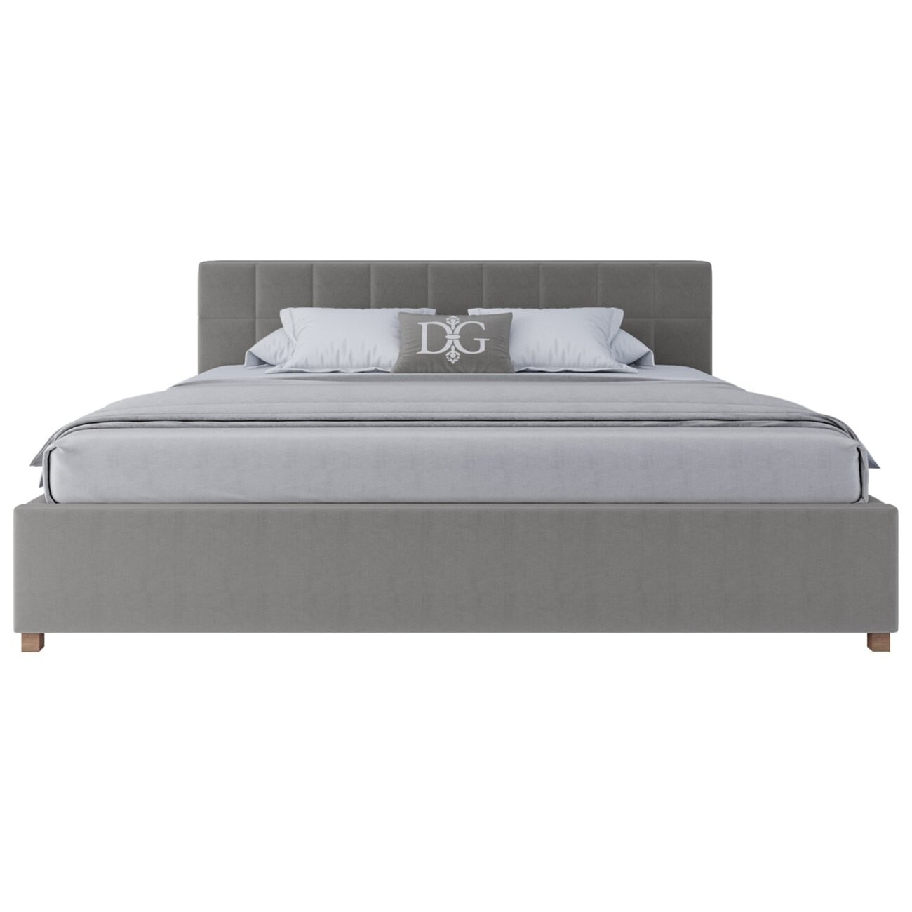 Кровать белая большая 200х200 Wales с мягким изголовьем - изображение 2