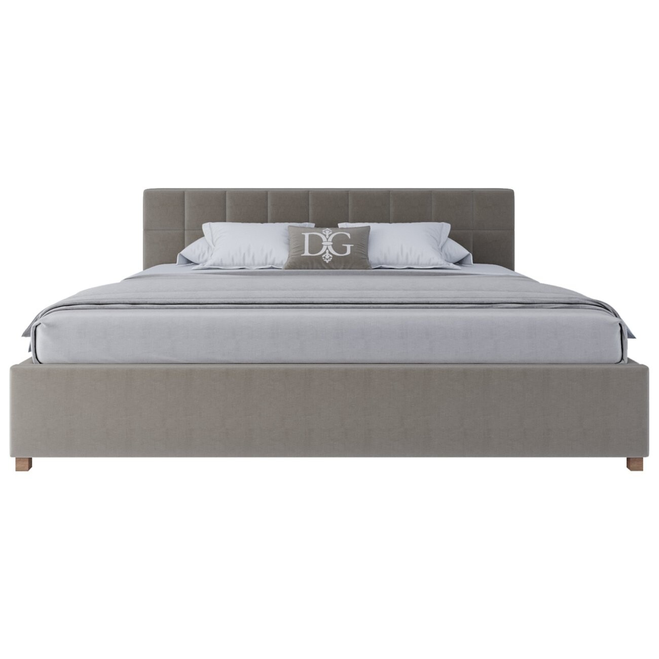 Кровать большая 200х200 Wales серая - изображение 2