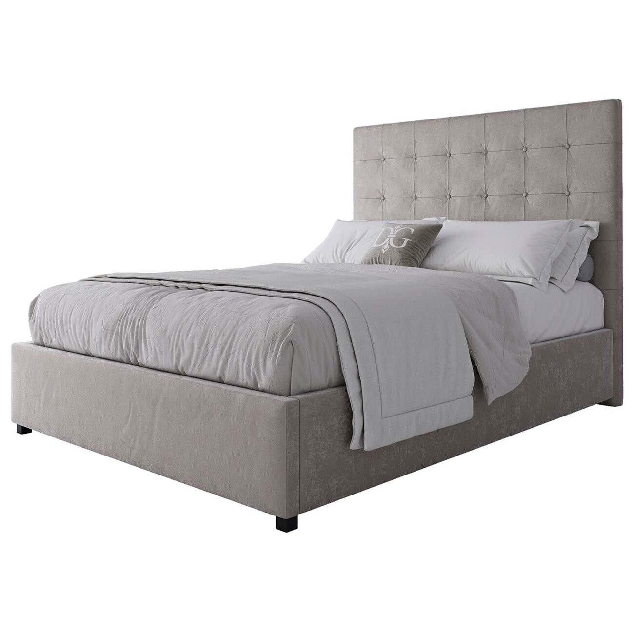 Кровать подростковая с мягкой спинкой 140х200 см светло-бежевая Royal ...