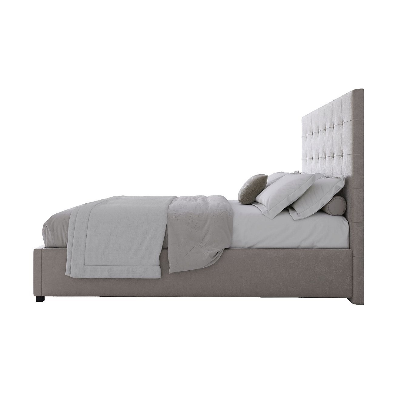 Кровать подростковая с мягкой спинкой 140х200 светло-бежевая Royal Black - изображение 3