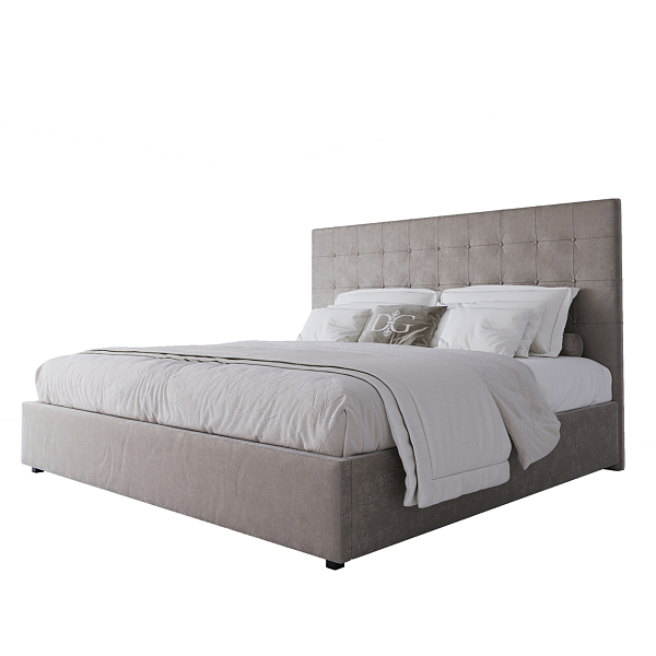 Кровать большая 200х200 Royal Black светло-бежевая - изображение 1
