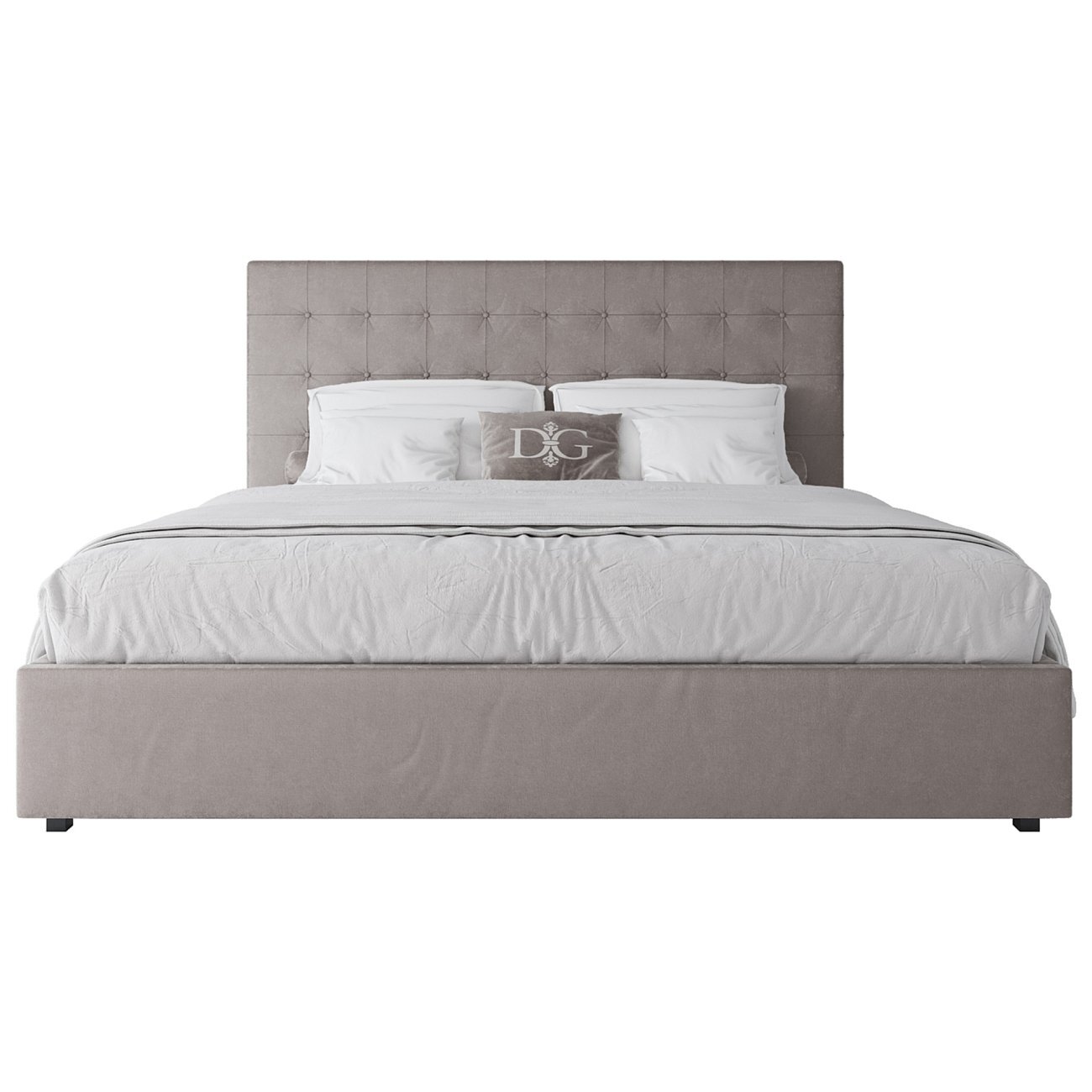 Кровать большая 200х200 Royal Black светло-бежевая - изображение 2