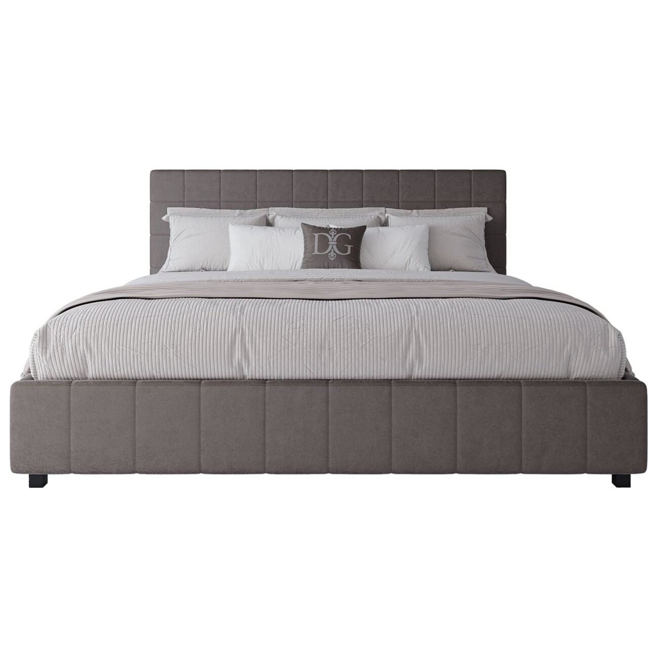 Кровать евро 200х200 серо-коричневая Shining Modern - изображение 2