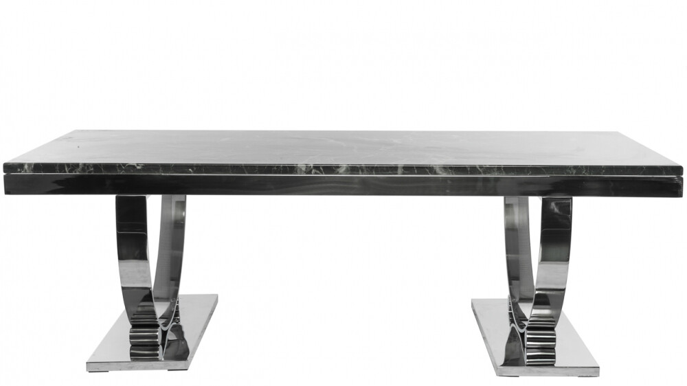 Журнальный столик прямоугольный серый с ножками хром Ospite