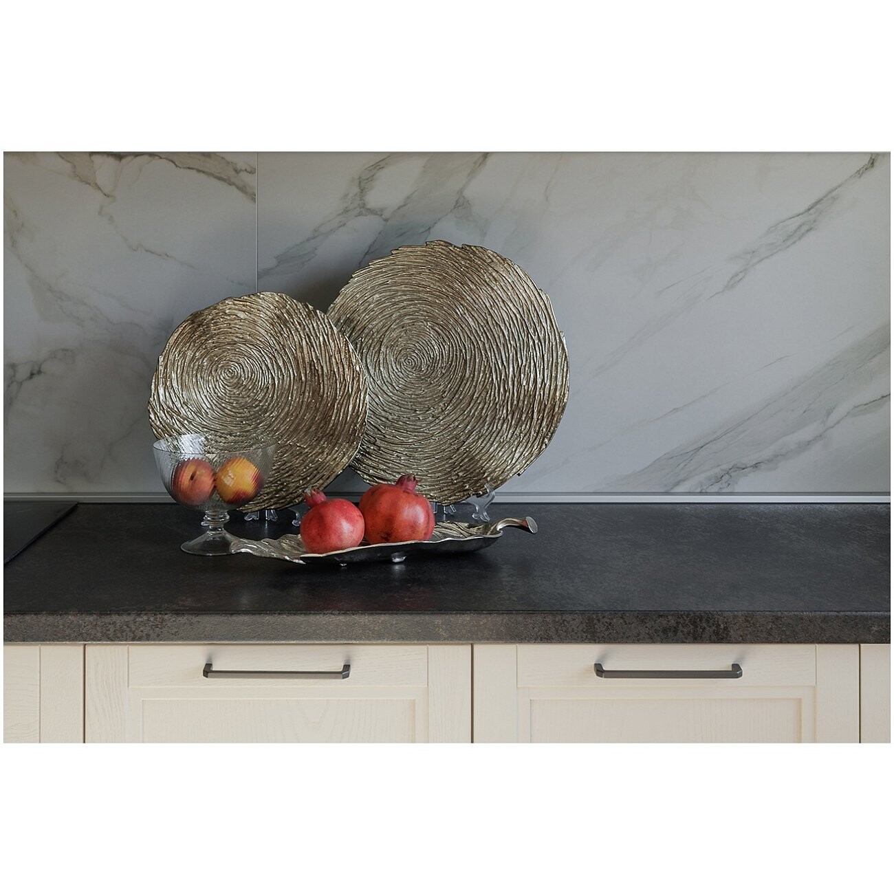 Панно декоративное металлическое 46 см золото "Wood" - изображение 3