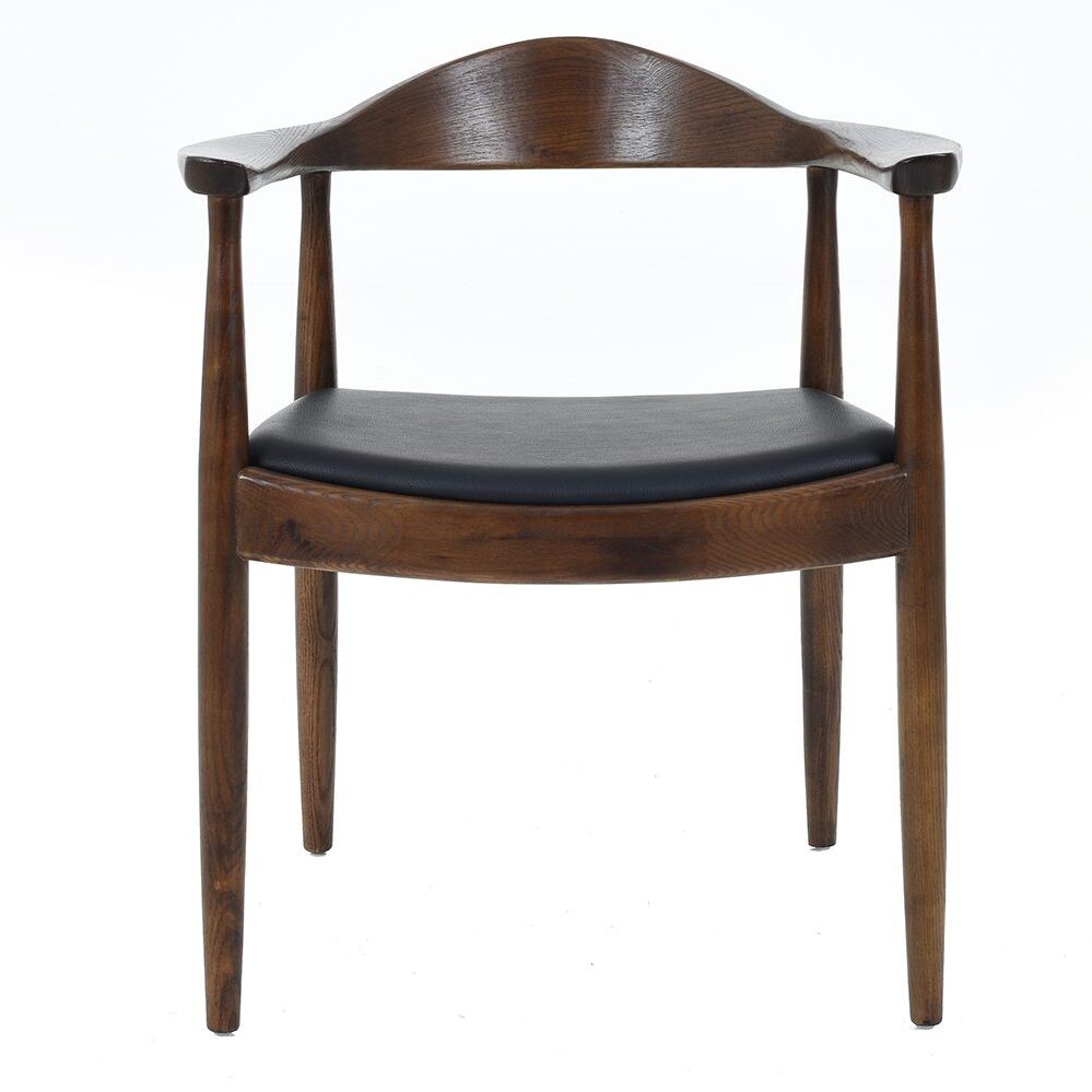 Стул деревянный с подлокотниками темный ясень DC-604 dark - изображение 2