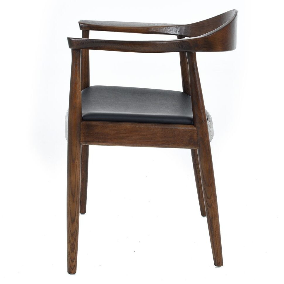 Стул деревянный с подлокотниками темный ясень DC-604 dark - изображение 3