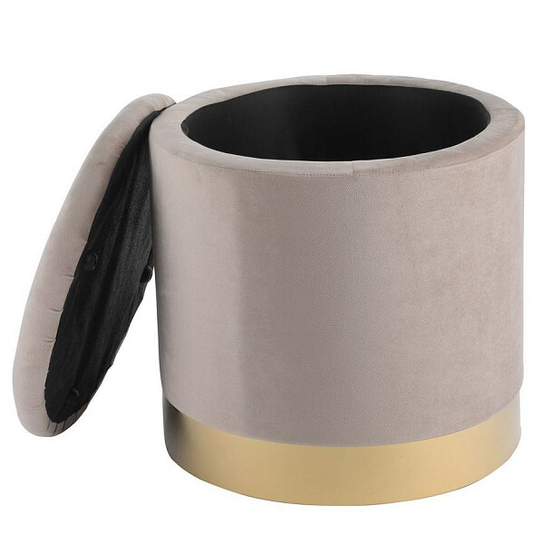 Пуфик с ящиком для хранения темно-бежевый 40 см FS-006-40 dark beige - изображение 1