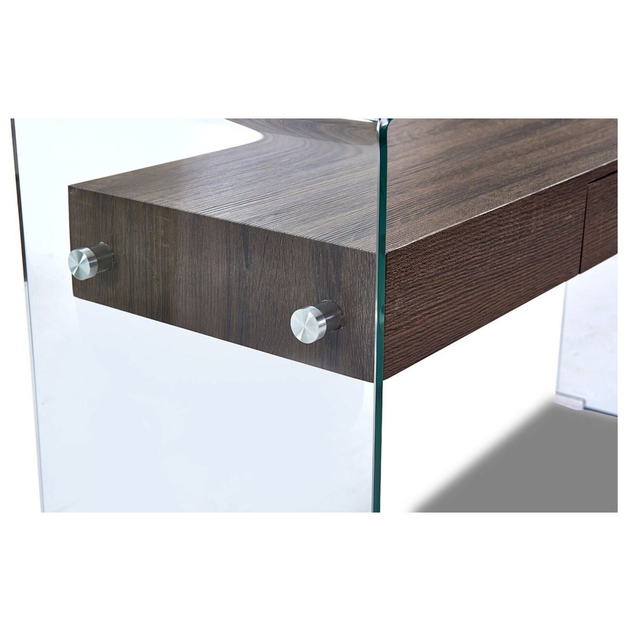 Консоль стеклянная с коричневой  полкой F-GW709-brown - изображение 3