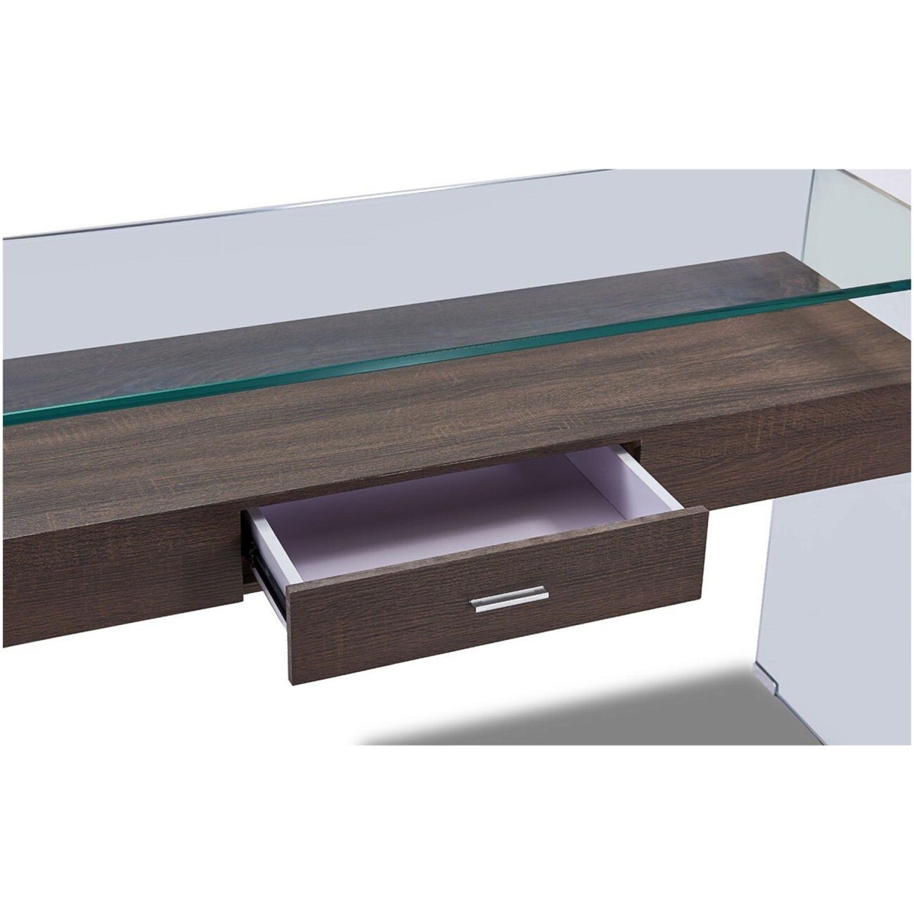 Консоль стеклянная с коричневой  полкой F-GW709-brown - изображение 4