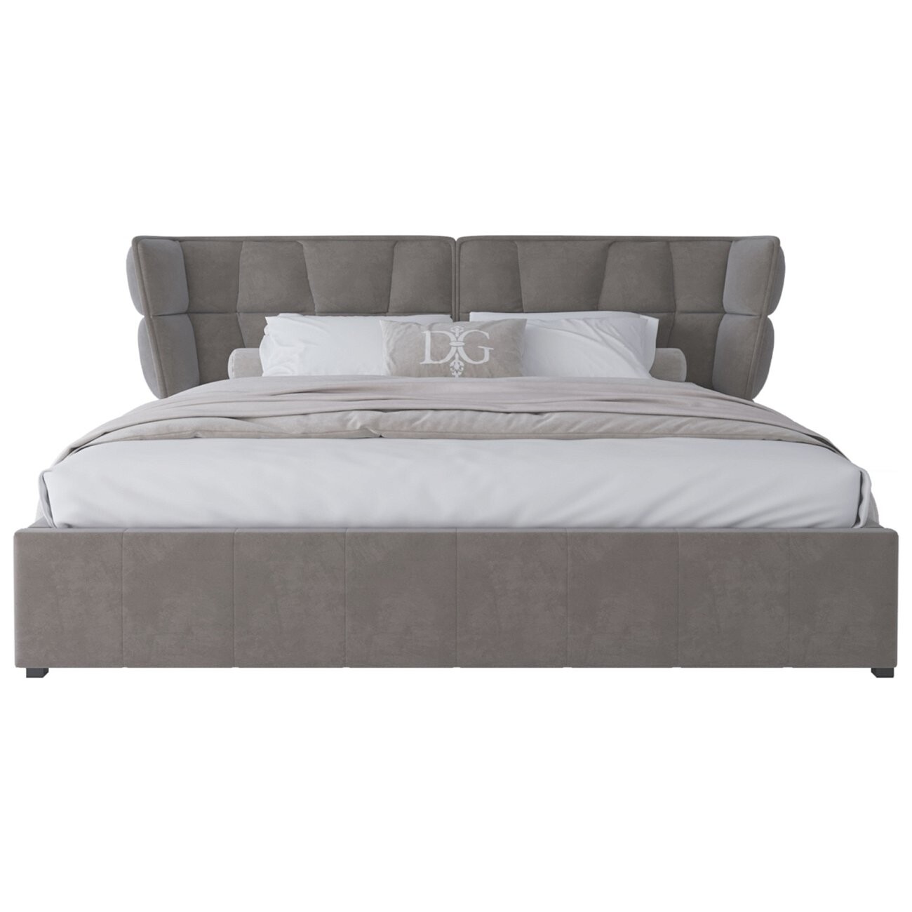 Кровать евро 200х200 бежевая Husk - изображение 3