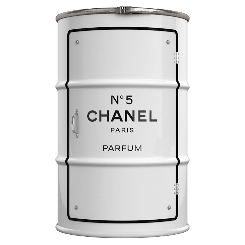Декоративная бочка-шкаф Chanel №5 white L