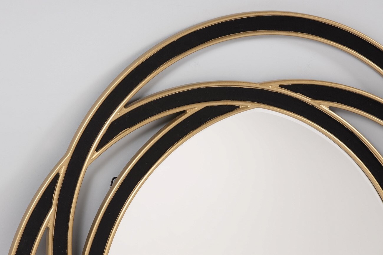 Зеркало настенное черное в резной раме "Надия" 90 см - изображение 2