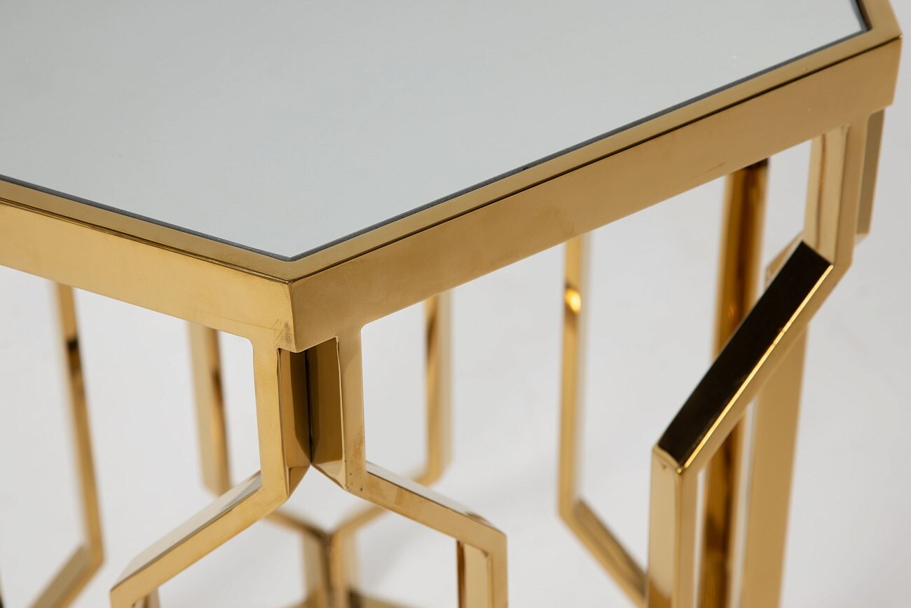 Кофейный столик шестигранный золото "Рауль" 50 см - изображение 2