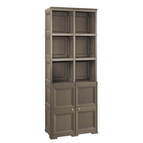 Шкаф для книг с дверцами пластиковый коричневый 203 см 8085561